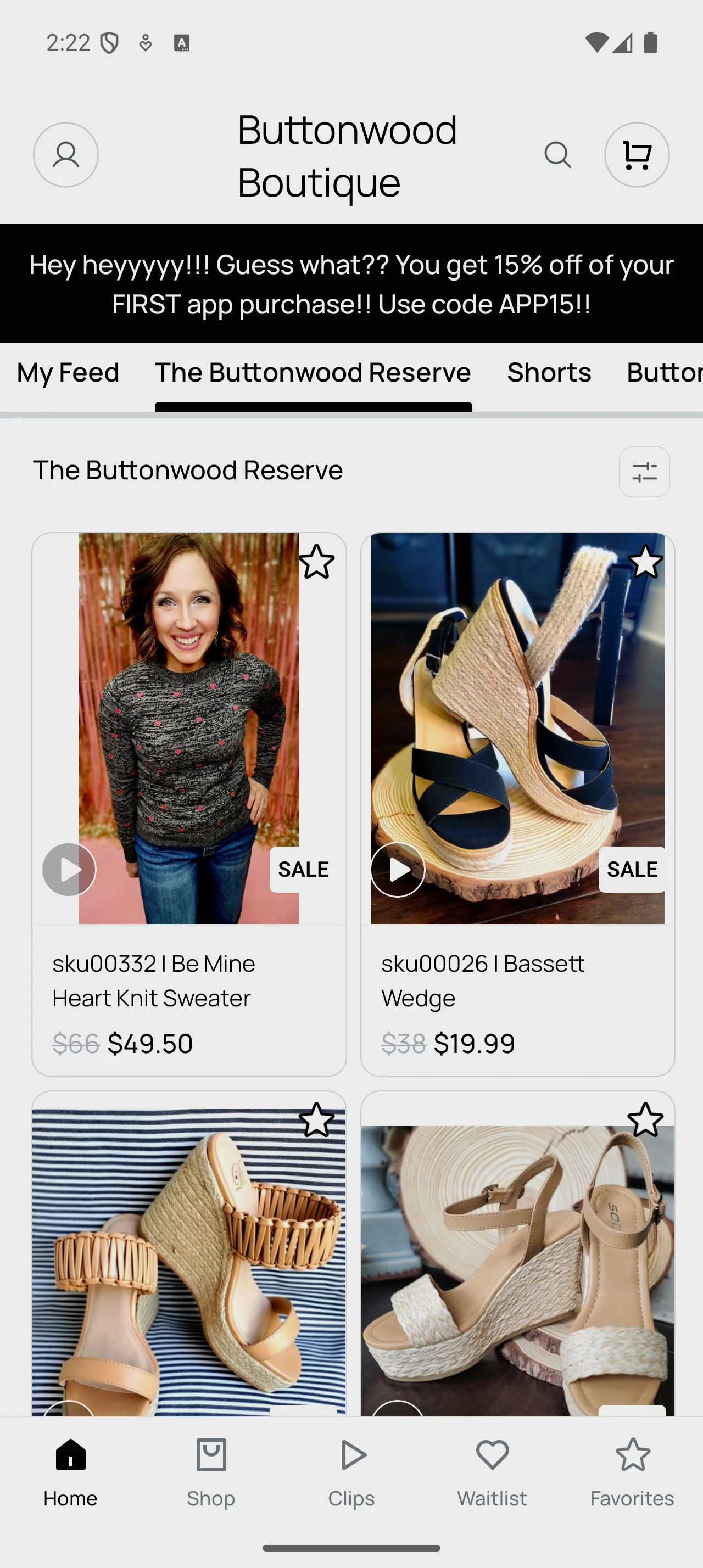 Buttonwood Boutique screenshot