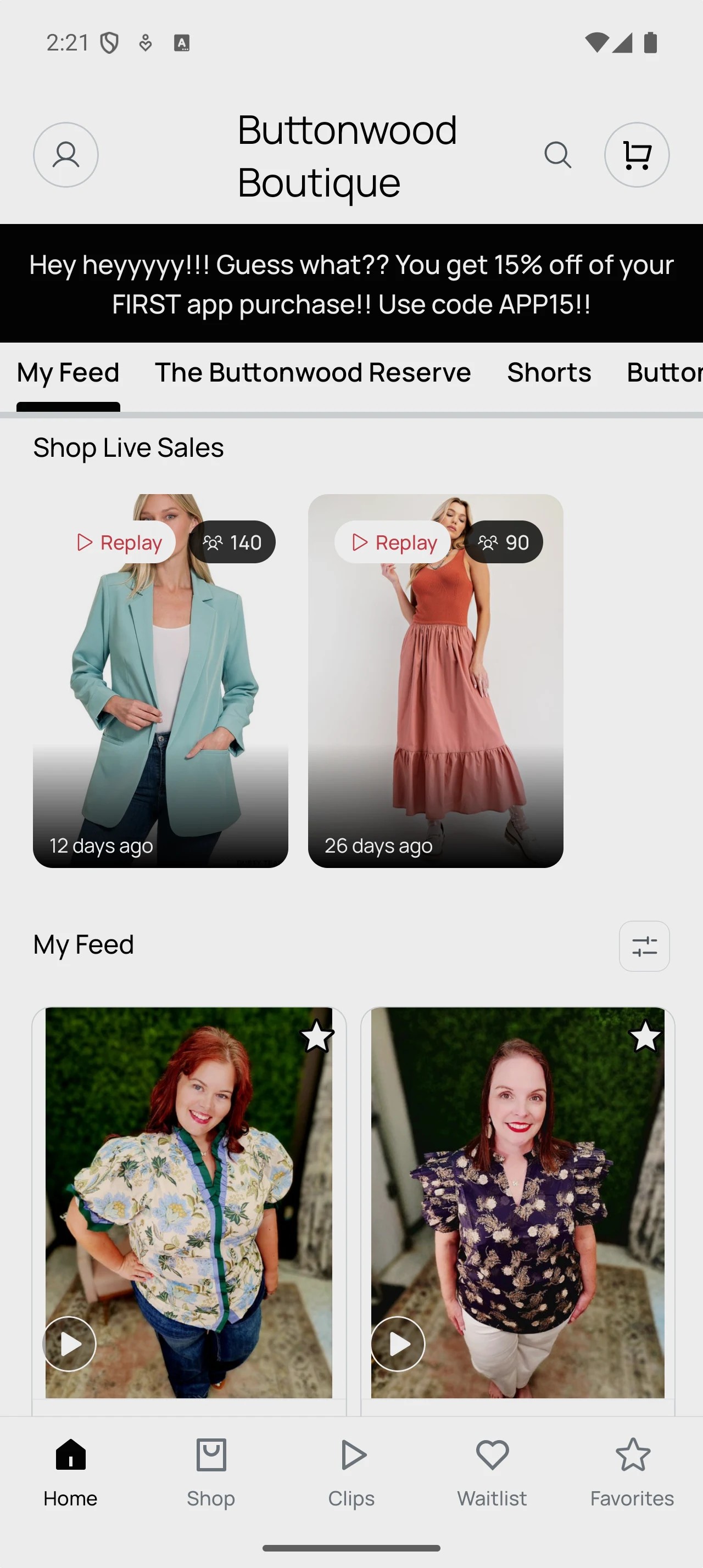 Buttonwood Boutique screenshot